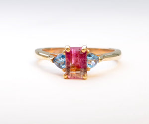 Tourmaline and Blue Topaz Ring