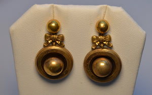 Antique Victorian 14K Yellow Gold Earrings