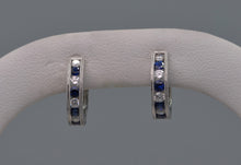 18K white gold hoop earrings with Diamonds & Sapphires