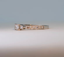 Delicate diamond ring in 14K white gold